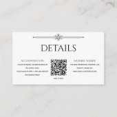 Klassische schwarz-weiße Vintage-QR-Code-Hochzeit Begleitkarte (Vorderseite)