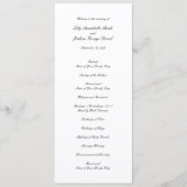 Klassische schwarz-weiße zeitlose Hochzeit Programm (Vorderseite)