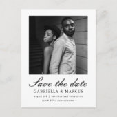 Klassische Schwarz-Zwei-Foto-Hochzeit speichern Si Postkarte (Vorderseite)