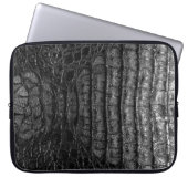 Klassische schwarze Alligatorhaut #2 Laptopschutzhülle (Vorderseite)