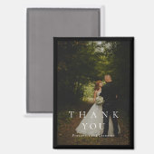 Klassische schwarze einfache Fotohochzeit Magnet (Vorderseite/Rückseite)