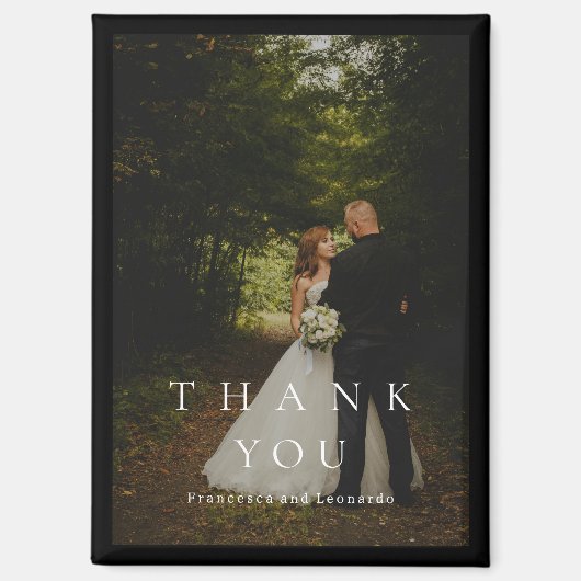 Klassische schwarze einfache Fotohochzeit Magnet (Vorderseite)
