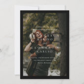 Klassische schwarze einfache Fotohochzeit Save The Date (Vorderseite)