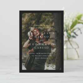 Klassische schwarze einfache Fotohochzeit Save The Date