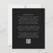 Klassische schwarze einfache Hochzeitseinladung (Rückseite)