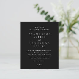 Klassische schwarze einfache Hochzeitseinladung
