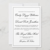 Klassische Schwarze Elegance Script Regal Einladung (Vorderseite)