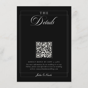 Klassische schwarze Elfenbein-Kalligrafie-QR-Code- Begleitkarte
