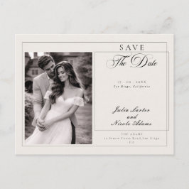 Klassische schwarze Elfenbein-Kalligrafie Save-the Postkarte