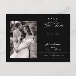 Klassische schwarze Elfenbein-Kalligrafie Save-the Postkarte