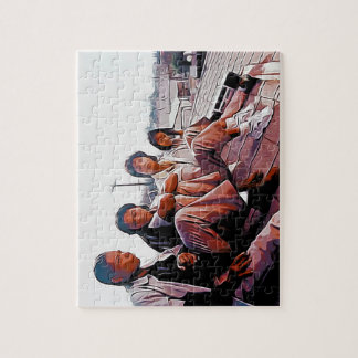 Klassische schwarze Film-inspirierte Kunst der 90e Puzzle
