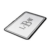 Klassische schwarze Grenze Mit Monogramm Badematte (Schrägansicht)