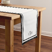 Klassische schwarze Grenze mit Monogramm Kurzer Tischläufer (Beispiel)