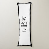 Klassische schwarze Grenze mit Monogramm Seitenschläferkissen (Vorderseite Vertikal)