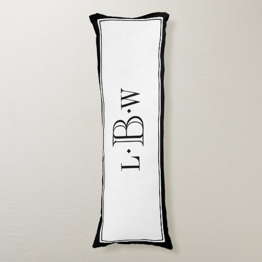 Klassische schwarze Grenze mit Monogramm Seitenschläferkissen (Vorderseite Vertikal)