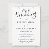 Klassische Schwarze Hochzeit Einladung (Vorderseite)