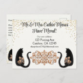 Klassische schwarze Katze, wir haben uns bewegt, n Postkarte (Vorne/Hinten)