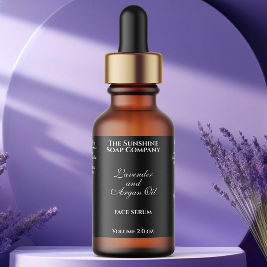 Klassische schwarze Kosmetiktröpfchen Flasche Adressaufkleber