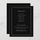 Klassische Schwarze Krawatte Schwarz-weiß Hochzeit Einladung (Vorne/Hinten)