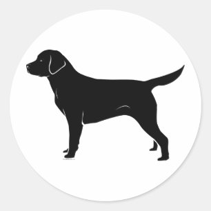 Klassische schwarze Labrador-Retriever-Silhouette Runder Aufkleber