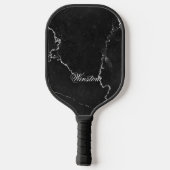 Klassische schwarze Marmordekoration W Personalisi Pickleball Schläger (Rückseite)