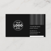 Klassische schwarze Minimalistische Firmenkarte Visitenkarte (Vorderseite)
