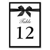 Klassische schwarze Schleife Doppelseitige Tischnu Tischnummer (Rückseite)