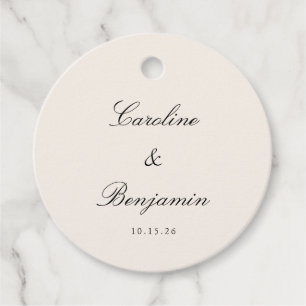 Klassische schwarze Schrift Elegante Hochzeit indi Geschenkanhänger