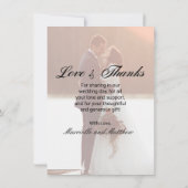 Klassische Schwarze Schrift Typografie Hochzeit Dankeskarte (Rückseite)