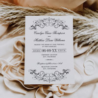 Klassische Schwarze Schriftrolle Hochzeit