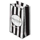 Klassische schwarze Streifen Kleine Geschenktüte (Vorderseite Schrägansicht)