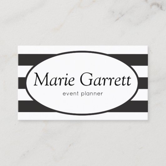 Klassische schwarze Streifen Visitenkarte (Vorderseite)