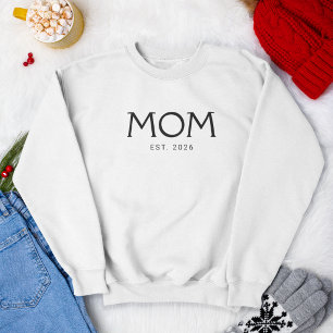 Klassische schwarze Typografie Mom Gründungsjahr Sweatshirt