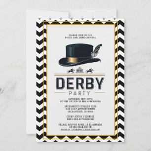 Klassische schwarze und goldene Kentucky Derby-Par Einladung