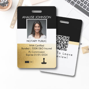Klassische schwarze und goldene Notar-ID Ausweis
