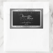 Klassische schwarze und silberne Produktverpackung Rechteckiger Aufkleber (Tasche)