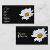 Klassische schwarze und weiße Daisy-Visitenkarten Visitenkarte (Vorne/Hinten)