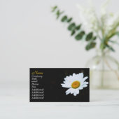 Klassische schwarze und weiße Daisy-Visitenkarten Visitenkarte (Stehend Vorderseite)