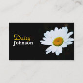 Klassische schwarze und weiße Daisy-Visitenkarten Visitenkarte (Rückseite)