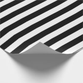 Klassische schwarze und weiße vertikale Streifen Geschenkpapier (Ecke)