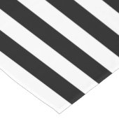Klassische schwarze und weiße vertikale Streifen Kurzer Tischläufer (Ecke)
