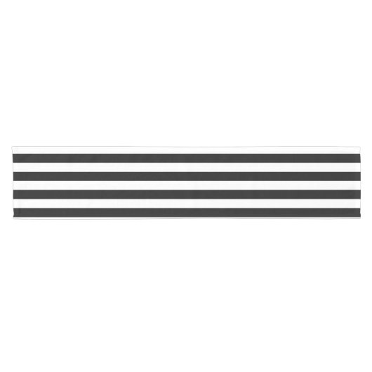 Klassische schwarze und weiße vertikale Streifen Kurzer Tischläufer (Horizontal)