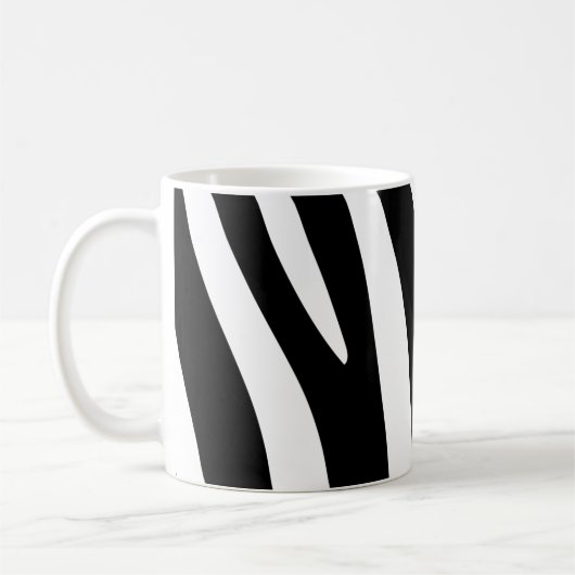 Klassische schwarze und weiße Zebrastreifen drucke Kaffeetasse (Links)