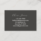 Klassische schwarze Visitenkarte (Rückseite)