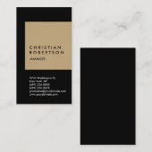 Klassische schwarze Visitenkarte für vertikalen Tr (Vorne/Hinten)
