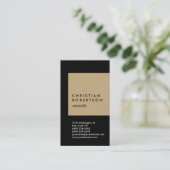 Klassische schwarze Visitenkarte für vertikalen Tr (Stehend Vorderseite)