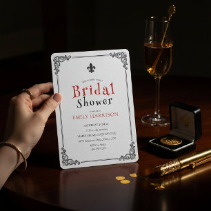 Klassische schwarze weiße Einladung zum Brautabsch