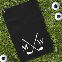 Klassische schwarze weiße Golfschläger Monogramm