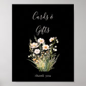 Klassische Schwarze Wildblume Schwarze Karten und  Poster (Vorne)