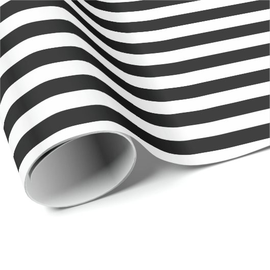 KLASSISCHE SCHWARZWEISS-STREIFEN GESCHENKPAPIER (Rolleneckpunkt)